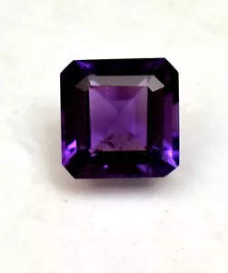 Natural Purple Color Amethyst Gemstone Square Cut 6.75 Ct Certified Gemstone - Picture 1 of 5