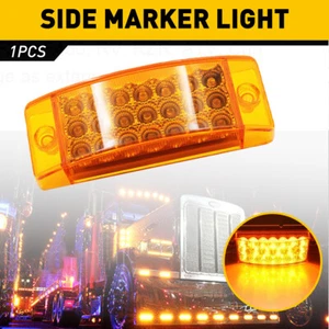 Flash Amber 21-LED Clearance Side Marker Truck Lights Trailer Turn Signal Light - Picture 1 of 20