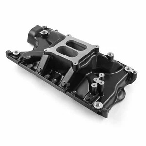 Speedmaster Low Rise Intake Manifold Ford 351W Windsor Dual Plane Height BLACK - Picture 1 of 4