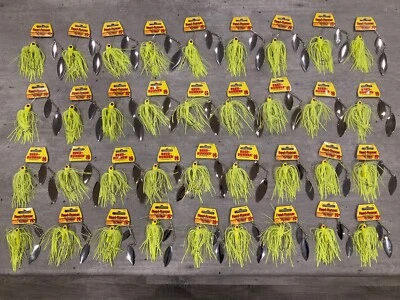 Lot of 36 Northland Reed Runner Spinnerbaits - Canary - Sizes 1/2 & 3/8 & 1/4 Oz - Image 1 of 4