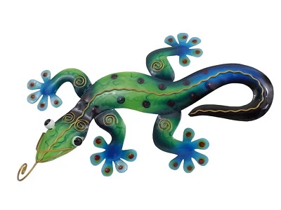 Gecko Deko Lurch Eidechse Wanddeko Wandbild Salamander Echse Drache Skulptur     - Bild 1 von 2