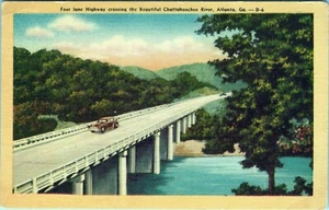 Postal Four Lane Highway Crossing Chattahoochee River Atlanta Ga sin publicar - Imagen 1 de 2