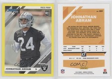 2019 Panini Donruss Rookies Press Proof Yellow Johnathan Abram #261 Rookie RC