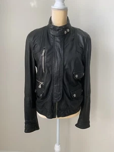 Dolce & Gabbana Lambskin Leather Black Jacket Coat Size IT 44 - Picture 1 of 5