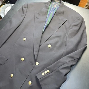 Tommy Hilfiger 40R Double Breasted Navy Blazer, Gold buttons, Wool Jacket - Picture 1 of 18