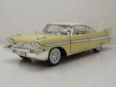 Plymouth Fury 1958 Giallo Bianco Modellino Auto 1:18 MotorMax - Immagine 1 di 4