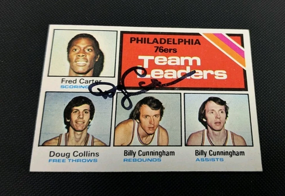 Doug Collins Philadelphia 76ers LDRS 1975-76 Topps Signed Card W/Our COA - Image 1 of 1