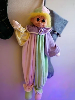 Russ Troll Payaso Pijama Bolso Muñeca, Ojos de Cristal Azul 24" Largo Con Etiqueta Original Foto 1 de 4