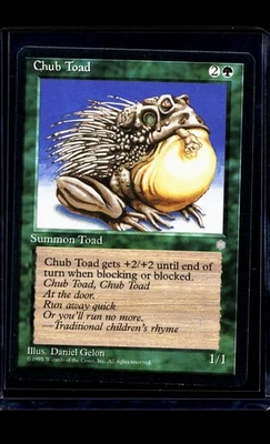 1995 MTG Magic The Gathering Ice Age Vintage Green Card Chub Toad - Image 1 of 2