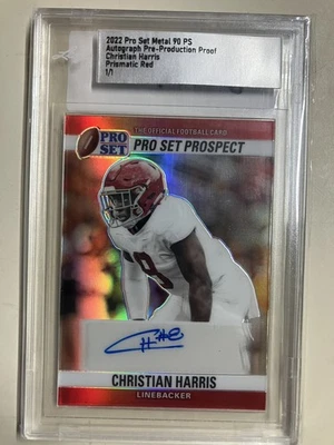2022 Pro Set Metal Christian Harris Prismatic Red Pre-Production Proof 1/1 - Image 1 of 2