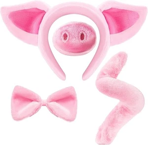 Conjunto de accesorios de disfraz de cerdo rosa accesorios de disfraz dálmata - Imagen 1 de 7