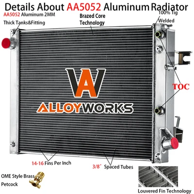 3 Rows Aluminum Radiator fit 2013-2017 2018 Ram 2500 3500 4500 5500 6.7L Diesel - Image 1 of 4