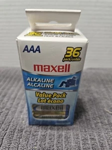 Batteria Maxell alcalina AAA scaduta 2029 nuova scatola sigillata 36 batterie - Foto 1 di 4