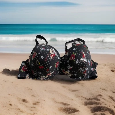 Torrid любителей тату бюстгальтер погружения пуш-ап с подкладкой богатый черный Pin up Rose женщины 44C - Изображение 1 из 4