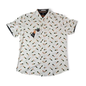 MBX Premium Goods slim fit manica corta con bottoni bianco stampa ananas uomo XL  - Foto 1 di 21