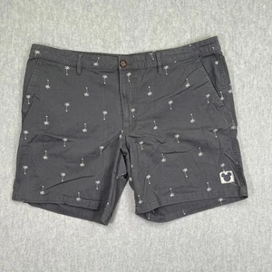 Disney Junk Food Shorts Men's XL Gray Palm Tree Print Flat Front Casual - Picture 1 of 10