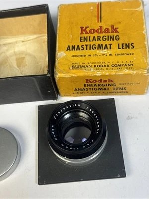 Vintage Kodak 105mm F/4.5 Projection Anastigmat Barrel Lens W/ Lens Board - Image 1 of 4