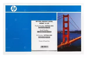 447066-002 HP FULL INSIGHT CNTRL MANAGEMENT 16 LICENSE PACK - Picture 1 of 6