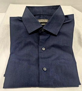 Kenneth Cole Reaction Slim Fit Long Sleeve Dress Shirt 15.5- 32/33 Steel Blue - Picture 1 of 5