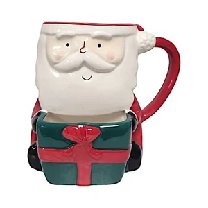 Christmas Themed Coffee Mug with Cookie Holder Santa & Reindeer Design - Picture 1 of 16