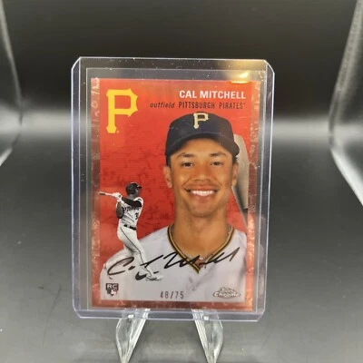 CAL MITCHELL - 2023 TOPPS CHROME PLATINUM  "ROSE GOLD 48/ 75 " #56 RC PIRATES - Image 1 of 3