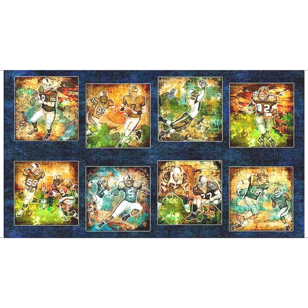 Football Fabric 24" X44" Panel Quaterback Receiver Sport Foot Ball Cotton by QT - Image 1 of 1