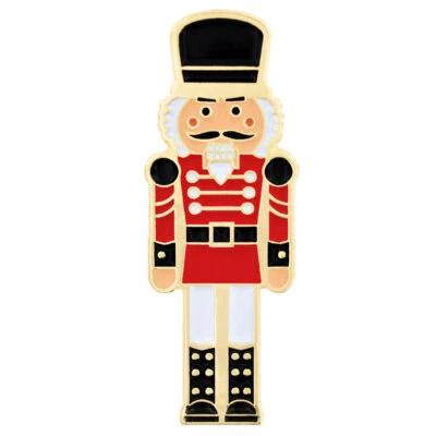 PinMart's Festive Nutcracker Holiday Christmas Enamel Lapel Pin - Image 1 of 4