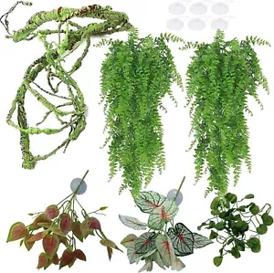 Reptile Plants for Bearded Dragon Tank Accessories Terrarium Plant Artificial... - Picture 1 of 5