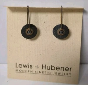 L & H Lewis + Hubener Modern Kinetic Jewelry Sterling Vermeil Handmade Earrings - Picture 1 of 9