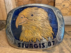 Hebilla de cinturón de cabeza de águila Sturgis 1987 de colección 2 de 6 - Imagen 1 de 8