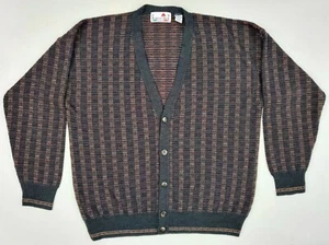 Vintage Florence Tricot Wool Blend Cardigan Preppy Grandpa Sweater Italy XL Tall - Picture 1 of 5