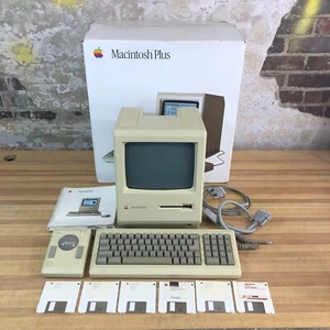 Apple Macintosh Plus M0001A Computer w/Keyboard Mouse Complete in Box WORKS! - Bild 1 von 11
