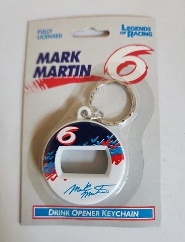 VTG '98 Nascar Mark Martin #6 Valvoline Legends of Racing Key Chain Bottle Open Cover