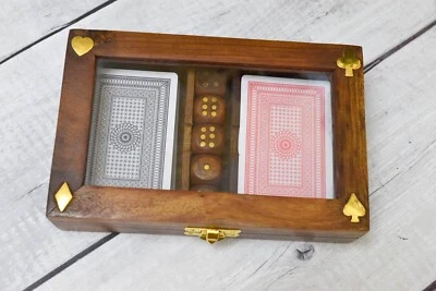 Wooden Card Storage Box / Playing Card Storage/ Twin Card Storage/ Unique gift - Image 1 of 4