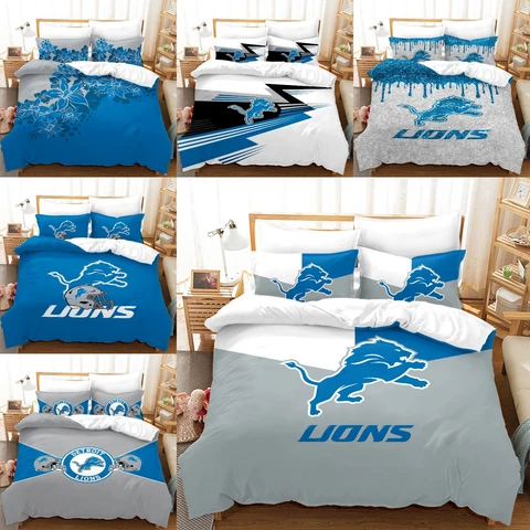Detroit Lions 3Pcs Bedding Set Duvet/Comforter Cover Soft Pillowcases Fans Gift Cover
