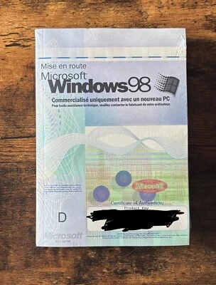 MICROSOFT WINDOWS 98 FULL VERSION OPERATING SYSTEM -FRENCH - =BRAND NEW SEALED= - Image 1 of 2