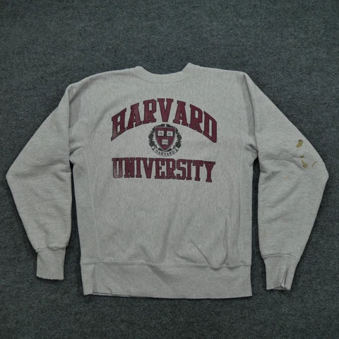 Vintage Harvard Sweatshirt Adult Large Grey Distressed University Mens 90s Cover