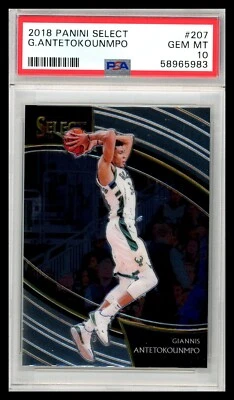 2018 Panini Select #207 GIANNIS ANTETOKOUNMPO Courtside PSA 10 GEM MT SSP BUCKS - Image 1 of 2
