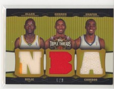 2007 Topps Triple Threads Ray Allen, Ben Gordon, Okafor GOLD 6/9 UCONN