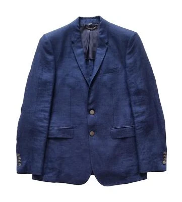 Veste Burberry À 2 Boutons En Lin Pour Homme 3861800 Bleu Taille 48/M - Photo 1/4
