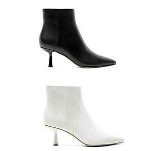 Womens Pointed Toe Kitten Heel Ankle Boots with Side Zipper Sleek Design - Picture 1 of 19