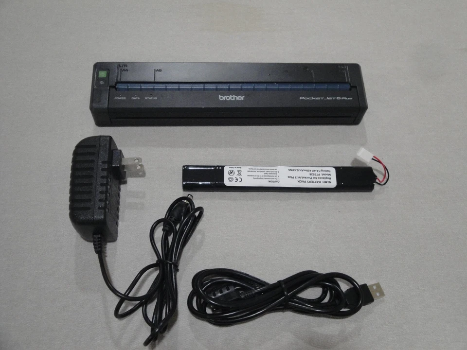 Brother Pocketjet 6PLUS/623 Mobile Thermal Printer new Battery AC adapter USB - Image 1 of 4