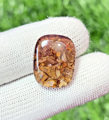 Natural Multi Color Cushion Shape Opal Doublet Cabochon Loose Gemstone R41 - Image 1 of 4