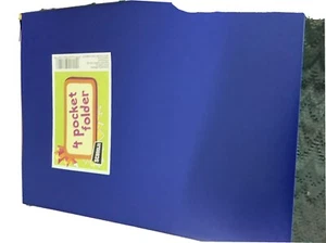 4 pocketfolder blue plastic. 10 Pack - Picture 1 of 3