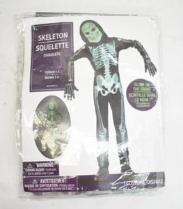Glow in the Dark Skeleton Kids Costume Toddler 3-4T Halloween Dress Up Jumpsuit - Picture 1 of 7