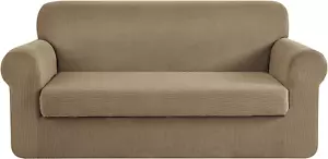 CHUN YI Stretch Sofa Slipcover 2 Piece Sofa Cover, 3 Seater Couch Slipcover Coat - Picture 1 of 12