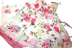 EXIT 51 Mädchen KLEID 3T Rosa Rosen Punkte Borte Ärmellos (L3) - Bild 1 von 5