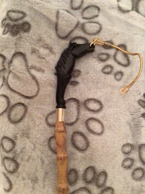 "Cepillo de ropa cabeza de caballo MCM de mediados de siglo vintage de los años 50 mango de bambú Japón 15""" Foto 1 de 3