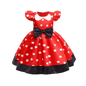 2-6Y Kids Baby Toddler Girl Birthday Party Cosplay Red Dot Minnie Princess Dress - Picture 1 of 11