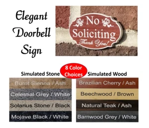"Elegantes ""No Soliciting Thank You"" Türklingelschild - 1,5"" x 3" - Bild 1 von 6